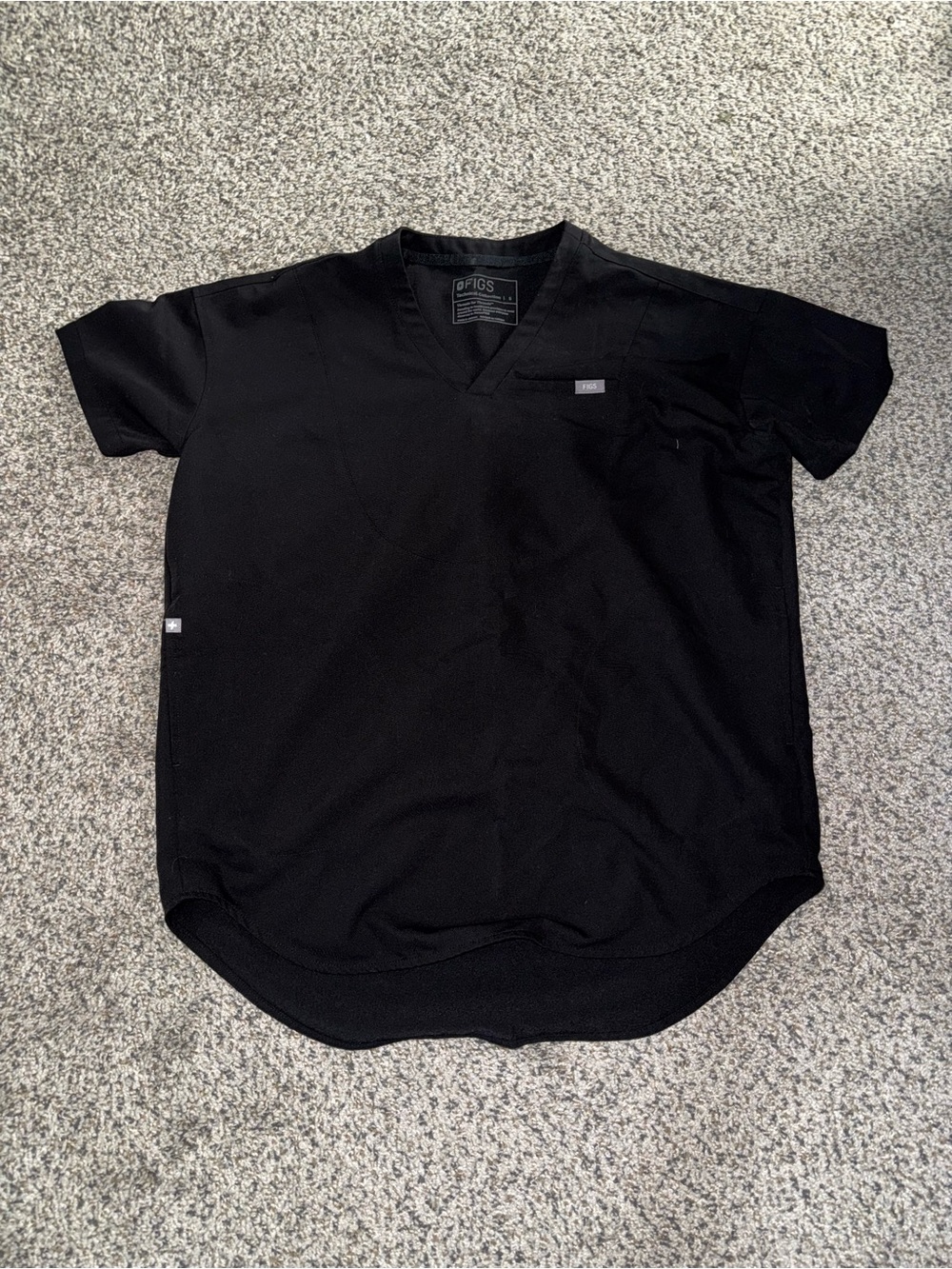 Figs Black Halle Shortsleeve V-neck Tunic Scrub Top